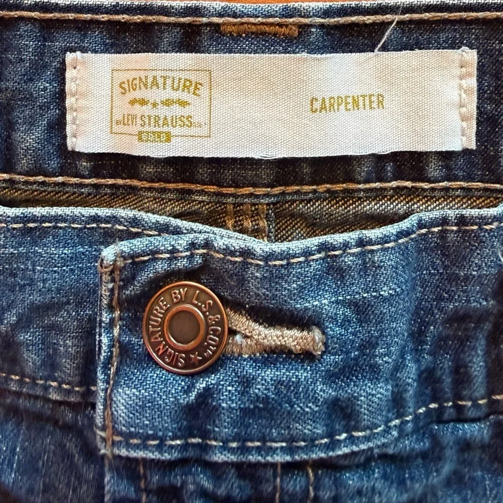 Signature Levi Strauss W36 L30 Carpenter Jeans Relaxed Fit Workwear 100% Cotton